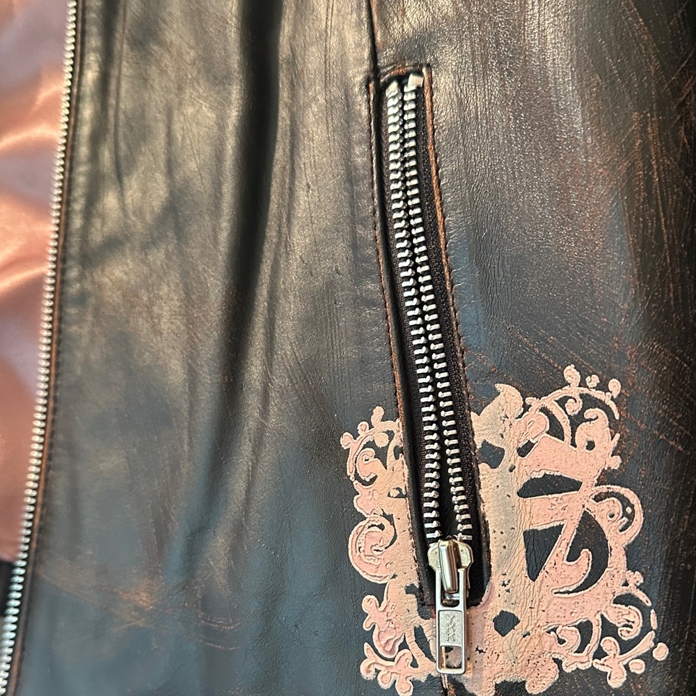 Wilsons Leather Black Jacket with Pink Accents - Picture 7 of 10